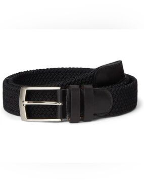 MAGNANNI Men’s Black Braided Elastic Belt SZ XLarge Classic Quiet Luxury EUC
